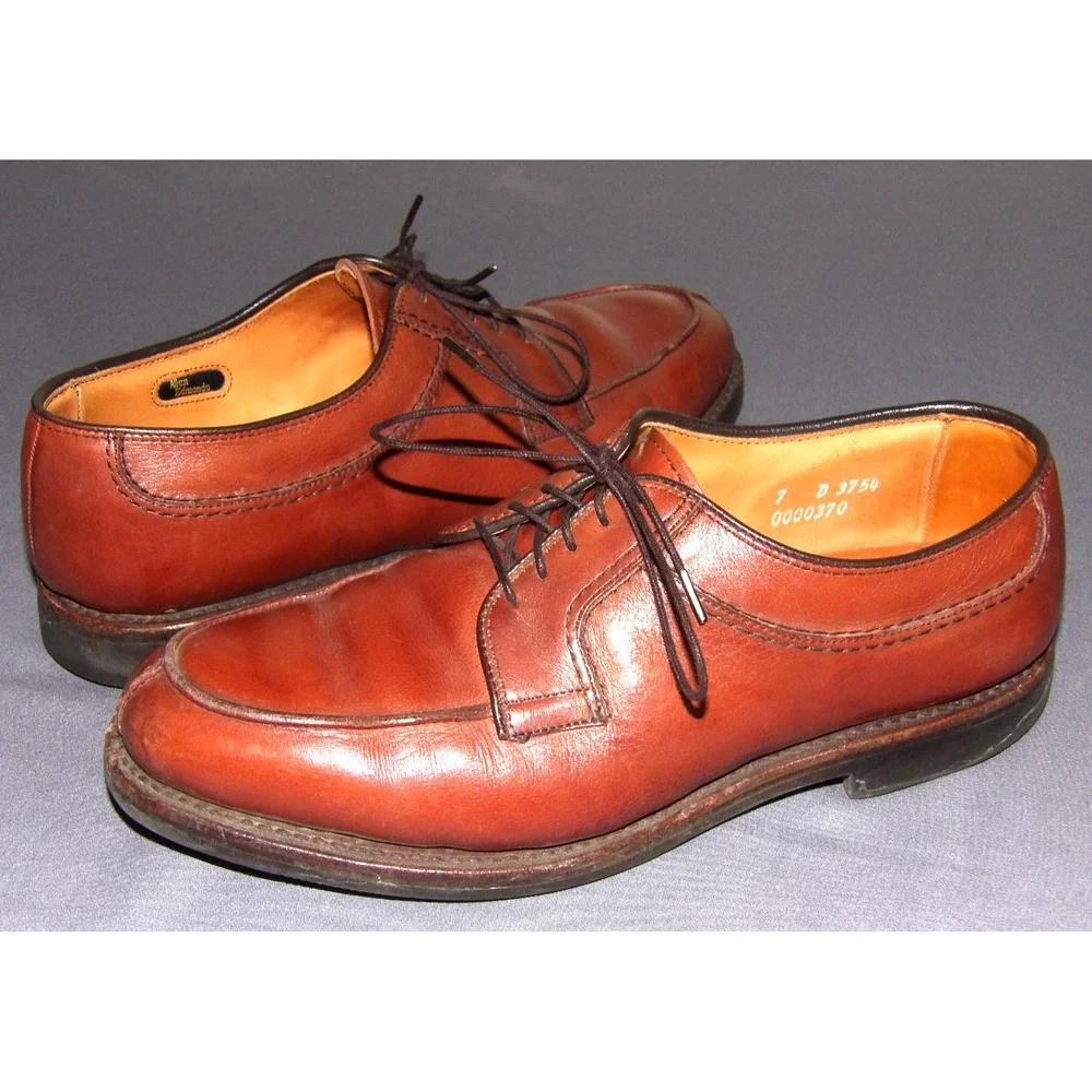 ALLEN EDMONDS Brown Leather Split Toe‎ 3754 STOCKBRIDGE Oxford Shoes Men's 7